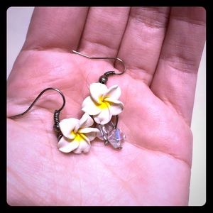 Plumeria flower earrings